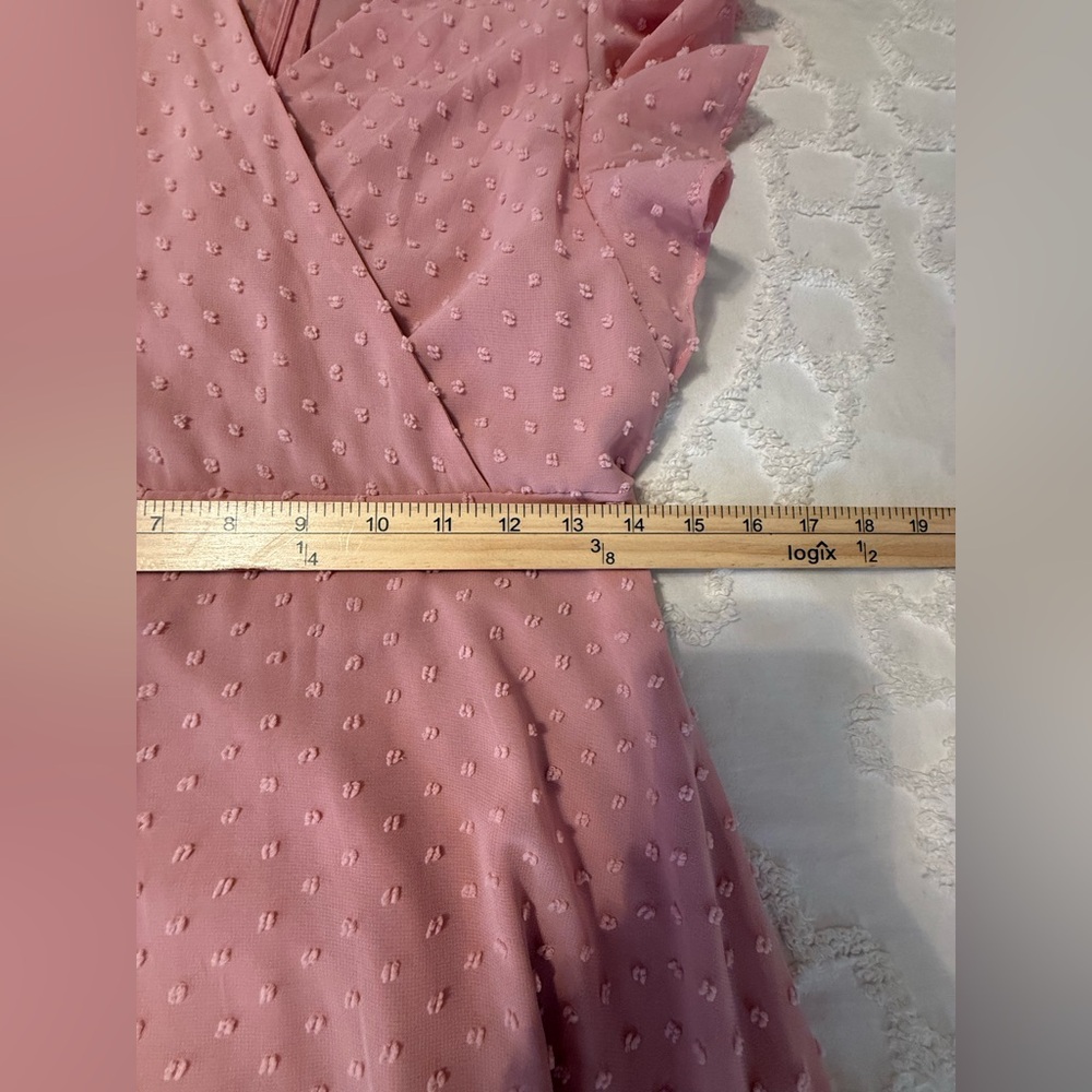 Lulu's Love Story Light Pink Swiss Dot Maxi Dress- Sz Medium Sold Out online! - Picture 7 of 10